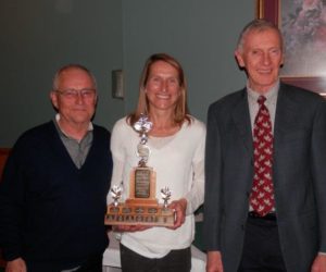 Lucy Smith, Master 50-54, Fastest Female & Master, presented by Willi Fahning & Ian Birch